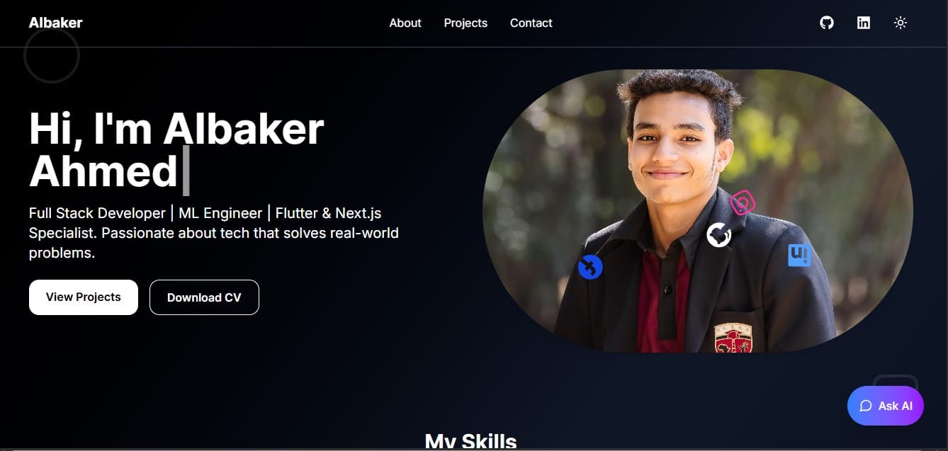 Screenshot of AlbakerAMA Portfolio